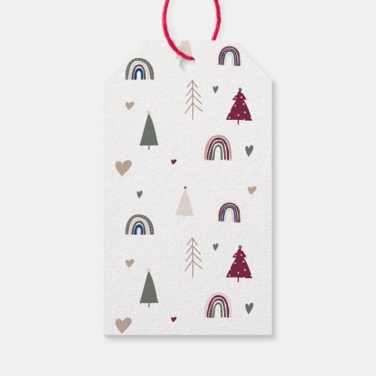ボホーレインボーとハートハッピーホリデーズファミリー ギフトタグ (裏面)