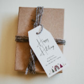 ボホーレインボーとハートハッピーホリデーズファミリー ギフトタグ