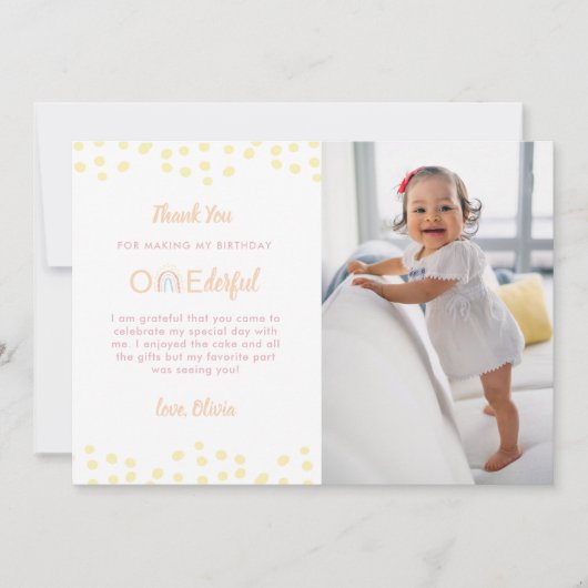 ボホーレインボーは彼女はonederfulサンキューカード サンキューカード (正面)