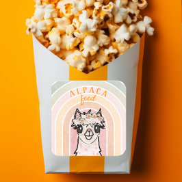 ボホーレインボーアルパカフード スクエアシール