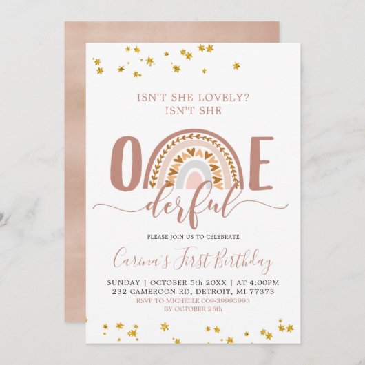 ボホーレインボーイズシェアオンダーフル招待状 招待状 (正面/裏面)