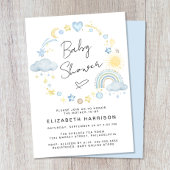 ボホーレインボーウォーター男の赤ちゃんシャワー招待状 招待状