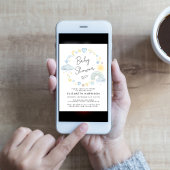 ボホーレインボーウォーター男の赤ちゃんシャワー招待状 招待状