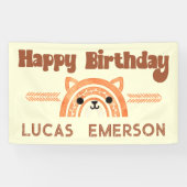 ボホーレインボーウッドランドキツネバースデーパーティーウェルカム 横断幕 (横)