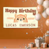 ボホーレインボーウッドランドキツネバースデーパーティーウェルカム 横断幕