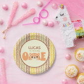 ボホーレインボーウッドランドキツネファースト誕生日 ペーパープレート (パーティー)