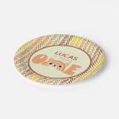 ボホーレインボーウッドランドキツネファースト誕生日 ペーパープレート (アングル)