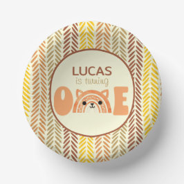 ボホーレインボーウッドランドキツネファースト誕生日 ペーパーボウル