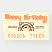 ボホーレインボーウッドランドベアーバースデーパーティーへようこそ 横断幕 (横)