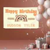 ボホーレインボーウッドランドベアーバースデーパーティーへようこそ 横断幕