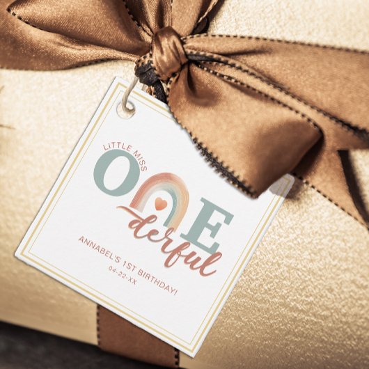 ボホーレインボーオネダーフルメッセージカード – 水彩画 フェイバータグ