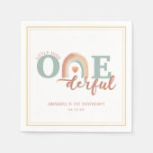 ボホーレインボーオネダーフル誕生日ナプキンズ – ウォータコール スタンダードカクテルナプキン (正面)