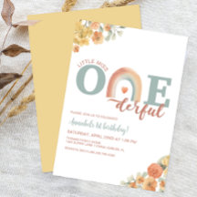 ボホーレインボーオネダーフル誕生日招待状- 1st B