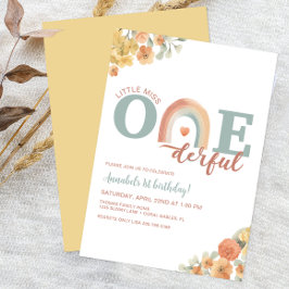 ボホーレインボーオネダーフル誕生日招待状- 1st B 招待状