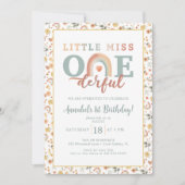 ボホーレインボーオネダーフル1st誕生日招待状- E 招待状 (正面)