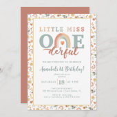 ボホーレインボーオネダーフル1st誕生日招待状- E 招待状 (正面/裏面)