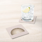 ボホーレインボーオリーブアーストーン スクエアペーパーコースター (インサイチュ)