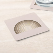 ボホーレインボーオリーブアーストーン スクエアペーパーコースター (アングル)