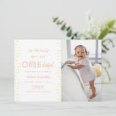 ボホーレインボーガールラブリーオネダーフルフォト誕生日 招待状 (スタンド正面)