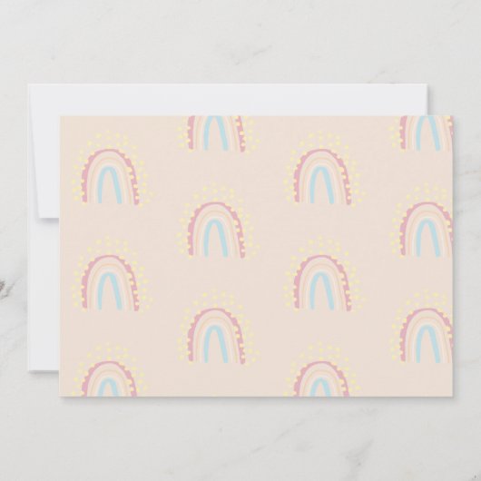 ボホーレインボーガールラブリーオネダーフルフォト誕生日 招待状 (裏面)