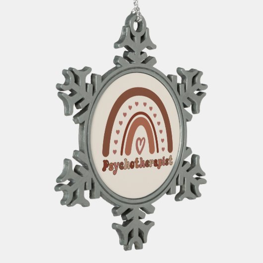 ボホーレインボーサイコセラピストセラピスト スノーフレークピューターオーナメント (左)