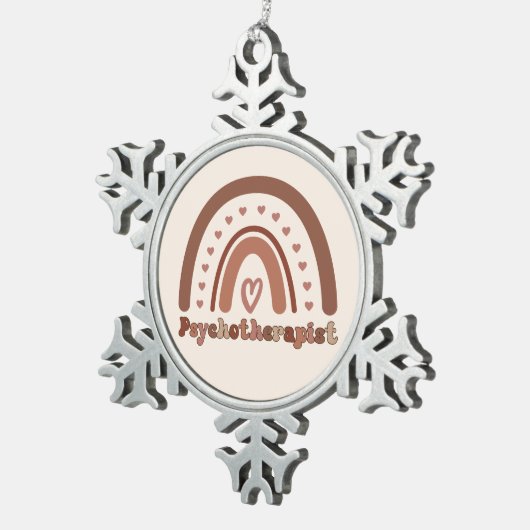 ボホーレインボーサイコセラピストセラピスト スノーフレークピューターオーナメント (右)