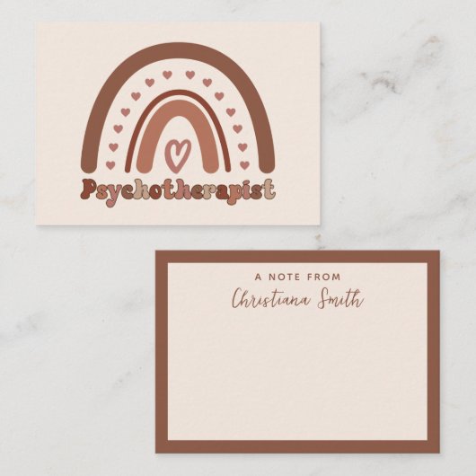 ボホーレインボーサイコセラピストセラピスト ノートカード (正面/裏面)