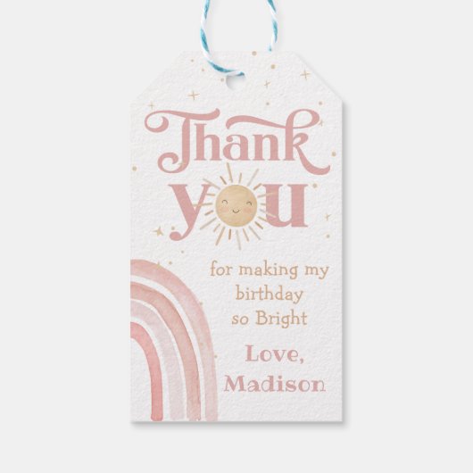 ボホーレインボーサンシャイン誕生日サンキューギフトラベル ギフトタグ (裏面)