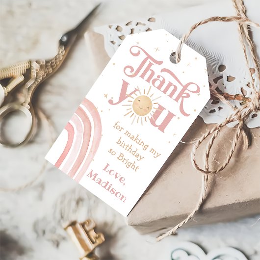 ボホーレインボーサンシャイン誕生日サンキューギフトラベル ギフトタグ