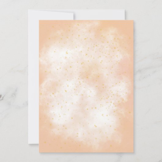 ボホーレインボーサンシャイン金ゴールドスターズダスティベイビーシャワー 招待状 (裏面)