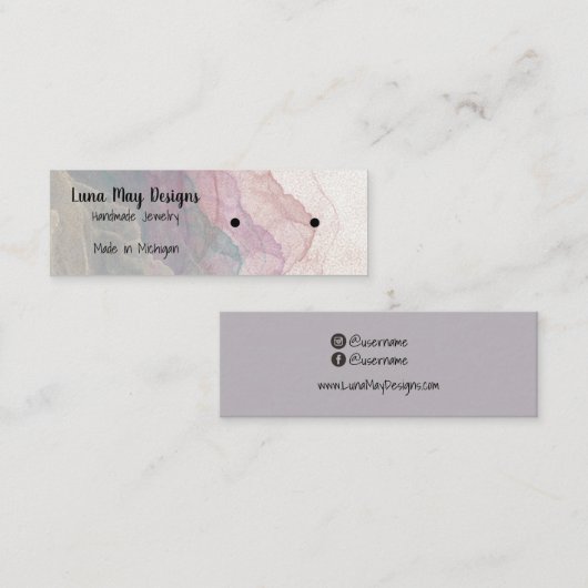 ボホーレインボージュエリーディスプレイビジネスカード スキニー名刺 (正面/裏面)