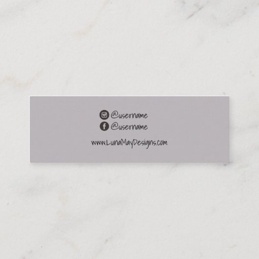 ボホーレインボージュエリーディスプレイビジネスカード スキニー名刺 (裏面)