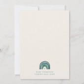 ボホーレインボーセージ緑のベビーシャワー 招待状 (裏面)