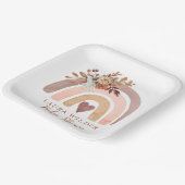 ボホーレインボーテラコッタブラウンラストベビーシャワー ペーパープレート (傾斜あり)