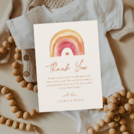 ボホーレインボーテラコッタベビーシャワー サンキューカード