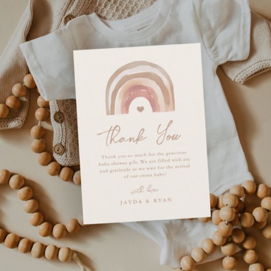 ボホーレインボーテラコッタベビーシャワー サンキューカード