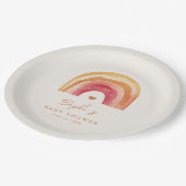 ボホーレインボーテラコッタベビーシャワー ペーパープレート (アングル)