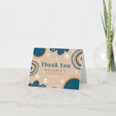 ボホーレインボーデイジーベージュ誕生日 サンキューカード (正面)