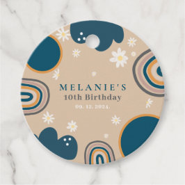 ボホーレインボーデイジーベージュ誕生日 フェイバータグ