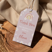 ボホーレインボーデイジー誕生日サンキューユユーラベル ギフトタグ