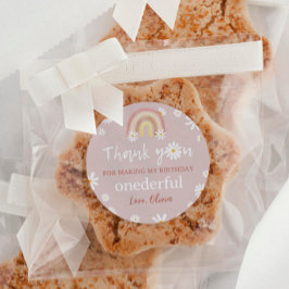 ボホーレインボーデイジー誕生日ベビーシャワー ラウンドシール