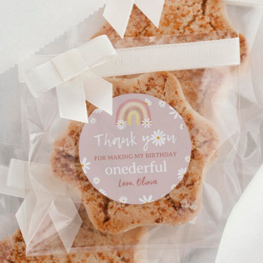 ボホーレインボーデイジー誕生日ベビーシャワー ラウンドシール