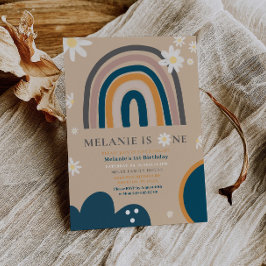 ボホーレインボーデイジー1st第1の誕生日招待状 招待状