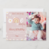 ボホーレインボーデイジー1st誕生日招待状 招待状 (正面)