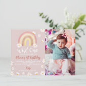 ボホーレインボーデイジー1st誕生日招待状 招待状 (スタンド正面)