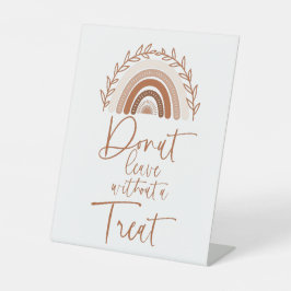 ボホーレインボードーナツバーサインイ自然ントーン 台座サイン