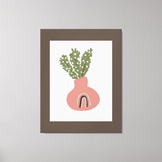 ボホーレインボーナチュラルテラコッタポット植物愛好家 キャンバスプリント (正面)