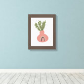 ボホーレインボーナチュラルテラコッタポット植物愛好家 キャンバスプリント (インサイチュ (ウッドフロア))