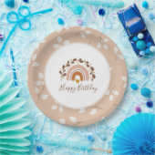 ボホーレインボーハッピーバースデープレート ペーパープレート (パーティー)