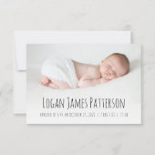 ボホーレインボーハンドドロード白黒誕生 案内状 (正面)